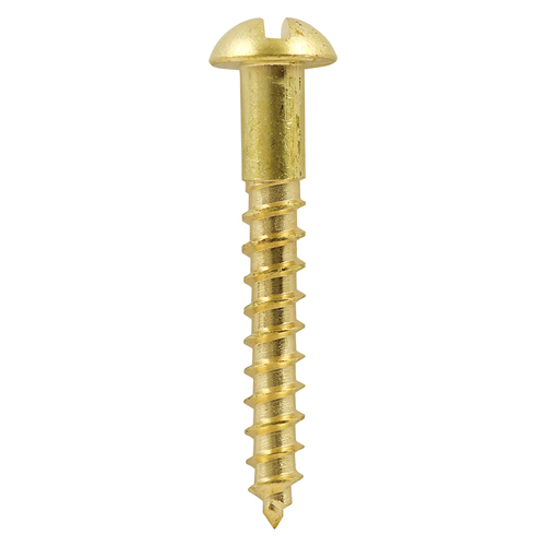 Brass Timber Screw SLOT RND-6 x 1 1/2