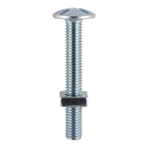 Roofing Bolt & SQ Nut - BZP-M6 x 12