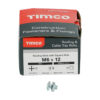 Roofing Bolt & SQ Nut Zinc-M6 x 12