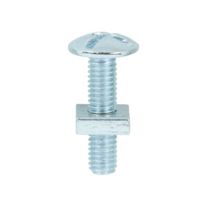 Roofing Bolt & SQ Nut Zinc-M6 x 25