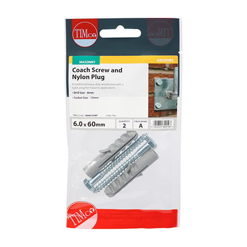 Coach Screw & Nylon Plugs-6.0 x 60