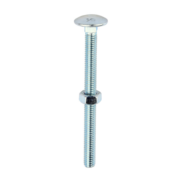 Carriage Bolt & Hex Nut - BZP-M6 x 75