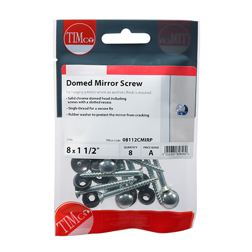 Mirror Screw Dome - Chrome-8 x 1 1/2