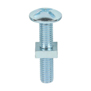 Roofing Bolt & SQ Nut Zinc-M8 x 40