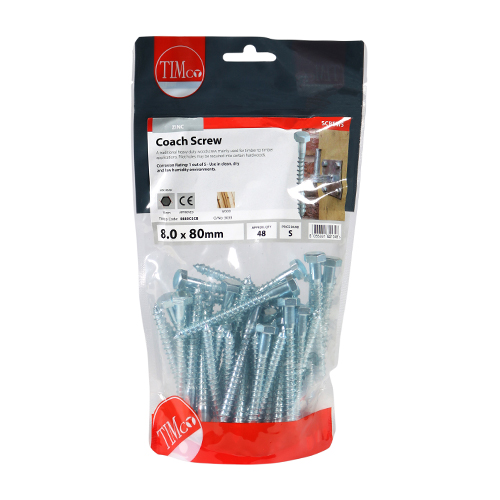Coach Screw DIN 571 - BZP-8.0 x 80
