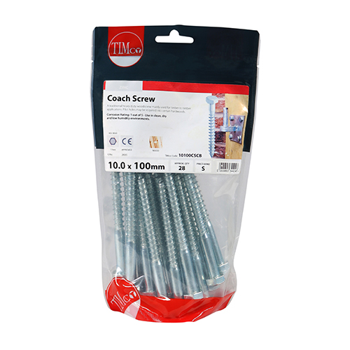 Coach Screw DIN 571 - BZP-10.0 x 100