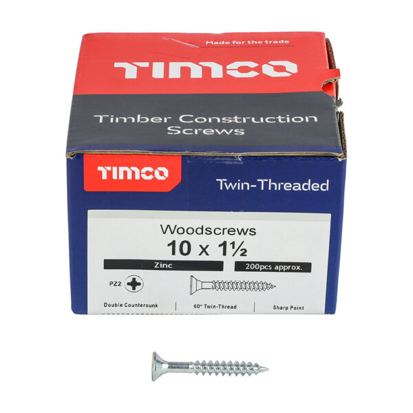 10112CWZ_w3.jpg Twin Woodscrew PZ2 CSK Zinc-10 x 1 1/2