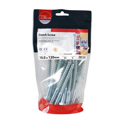 Coach Screw DIN 571 - BZP-10.0 x 120