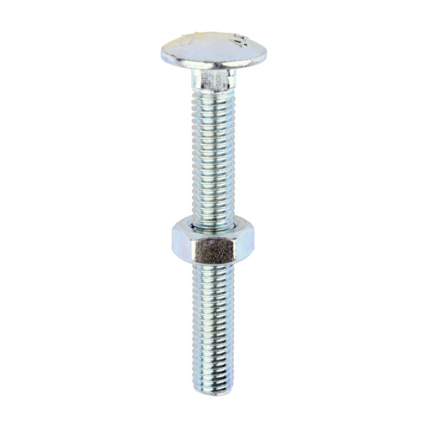 Carriage Bolt & Hex Nut - BZP-M10 x 80