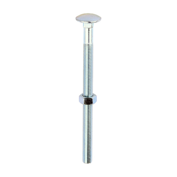 Carriage Bolt & Hex Nut - BZP-M12 x 180