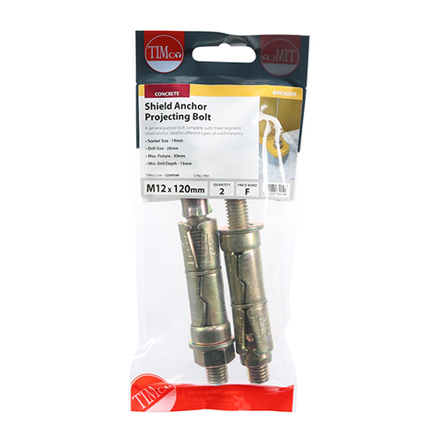 Shield Anchor Proj. Bolt - ZYP-M12:30P (M12 x 120)