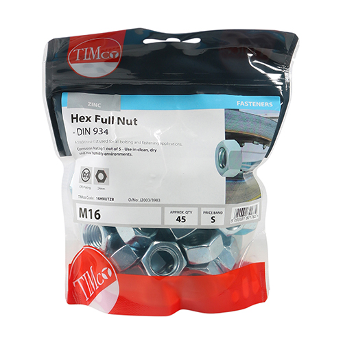 Hex Nut DIN 934 - BZP-M16