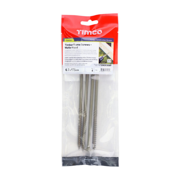 Wafer Head Timber Screw- Green-6.7 x 175