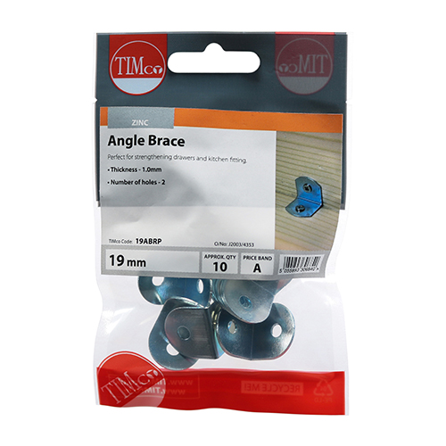 Angled Brace - BZP-19 x 19 x 19