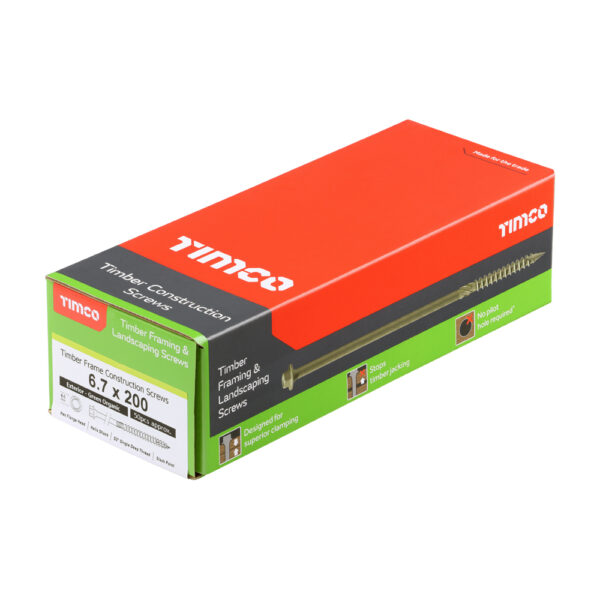 Timber Frame Screw HEX Green-6.7 x 200