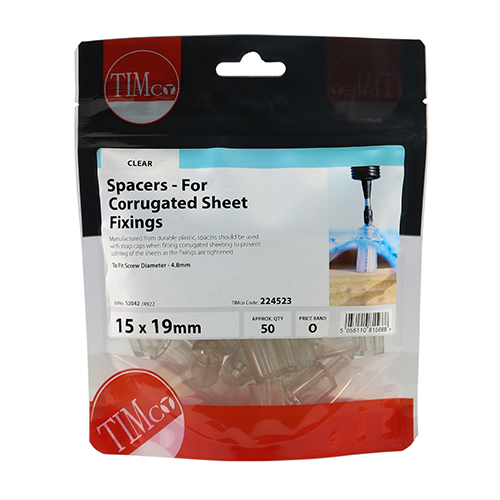 Spacers Clear-15.0 x 19