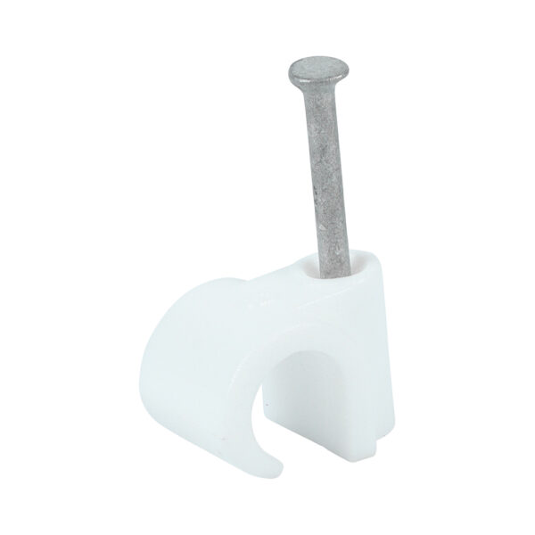 Round Cable Clip White-To fit 9.0mm