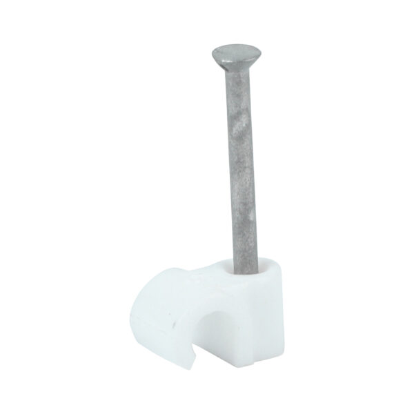 Round Cable Clip White-To fit 5.0mm