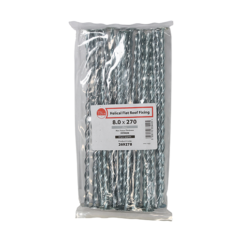 Helical Flat Roof Fixing Zinc-8.0 x 270