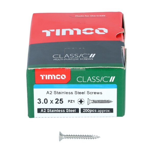 30025CLASS_w3.jpg Classic Screw PZ1 CSK A2 SS-3.0 x 25