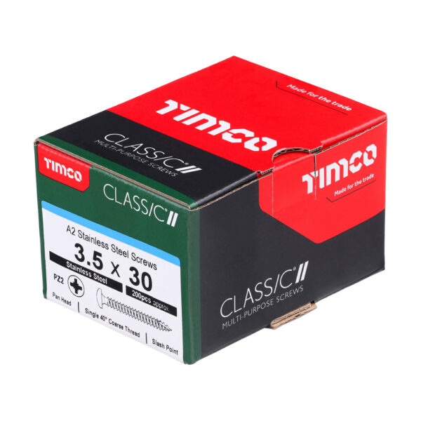 Classic Screw PZ2 PAN A2 SS-3.5 x 30