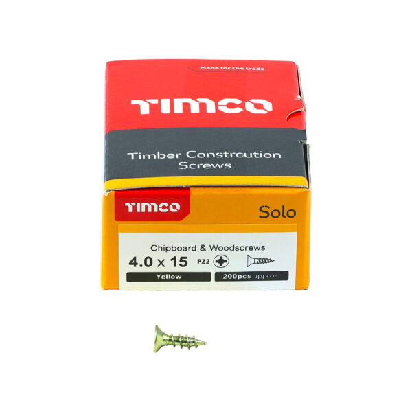 Solo Woodscrew PZ2 CSK ZYP-4.0 x 15