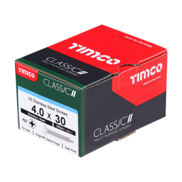 Classic Screw PZ2 PAN A2 SS-4.0 x 30