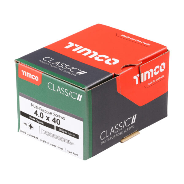 Classic Screw PZ2 CSK Black-4.0 x 40