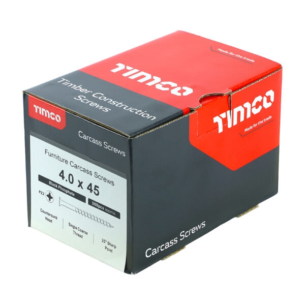 Carcass Screw PZ2 CSK Black-4.0 x 45