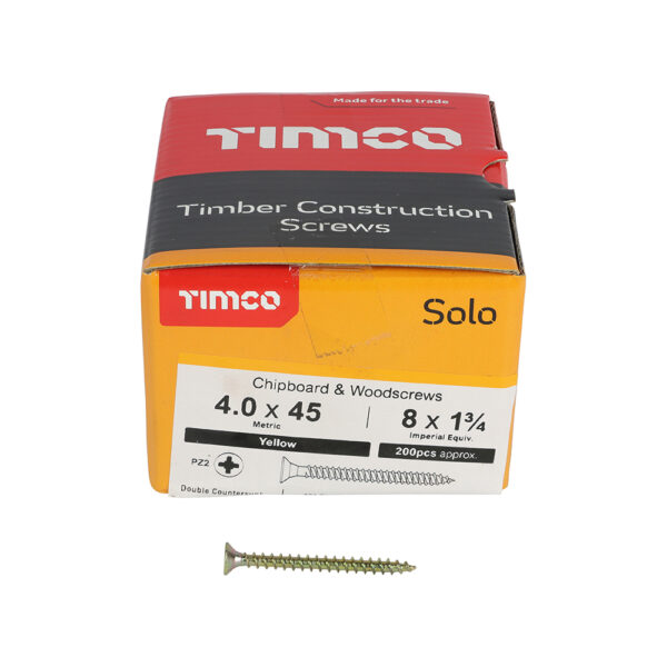Solo Woodscrew PZ2 CSK ZYP-4.0 x 45