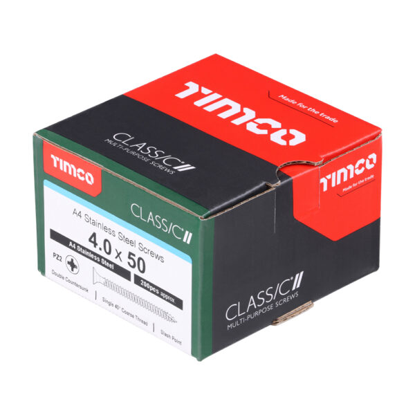 Classic Screw PZ2 CSK A4 SS-4.0 x 50