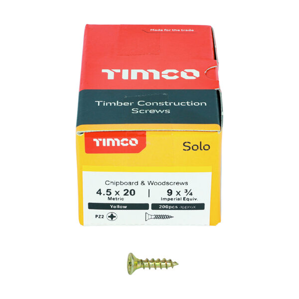45020SOLOC_w3.jpg Solo Woodscrew PZ2 CSK ZYP-4.5 x 20