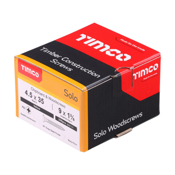 Solo Woodscrew PZ2 CSK ZYP-4.5 x 35