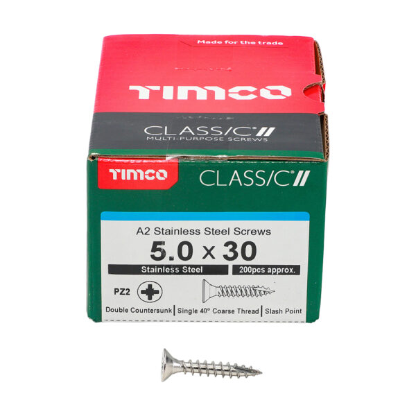 50030CLASS_w3.jpg Classic Screw PZ2 CSK A2 SS-5.0 x 30