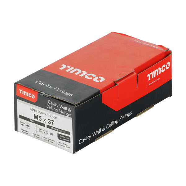 Metal Cavity Anchor Zinc-M5 x 37 (45mm Screw)