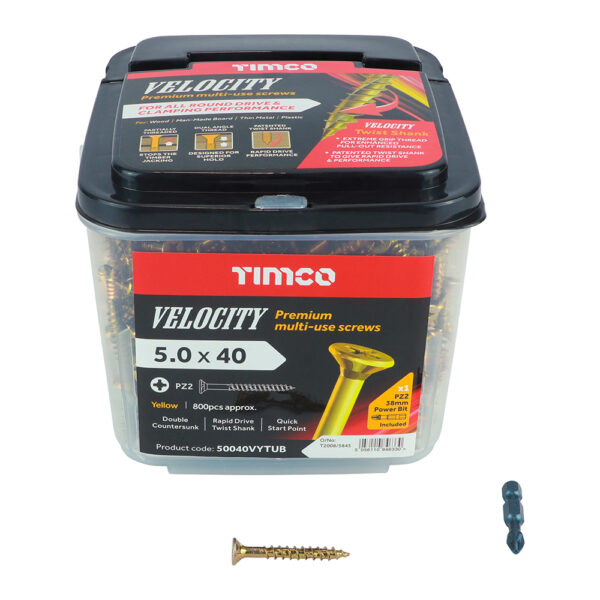 Velocity Screw PZ2 CSK ZYP-5.0 x 40