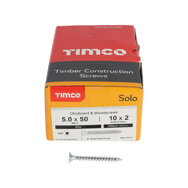 50050SQSZ_w3.jpg Solo Woodscrew SQ2 CSK Zinc-5.0 x 50