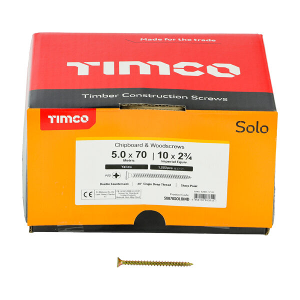 50070SOLOIND_w4.jpg Solo Woodscrew CSK - ZYP (IND)-5.0 x 70