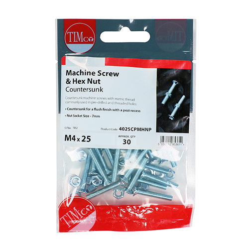 5025CPMHNP_w2.jpg Machine Screw & Nut CSK - BZP-M5 x 25