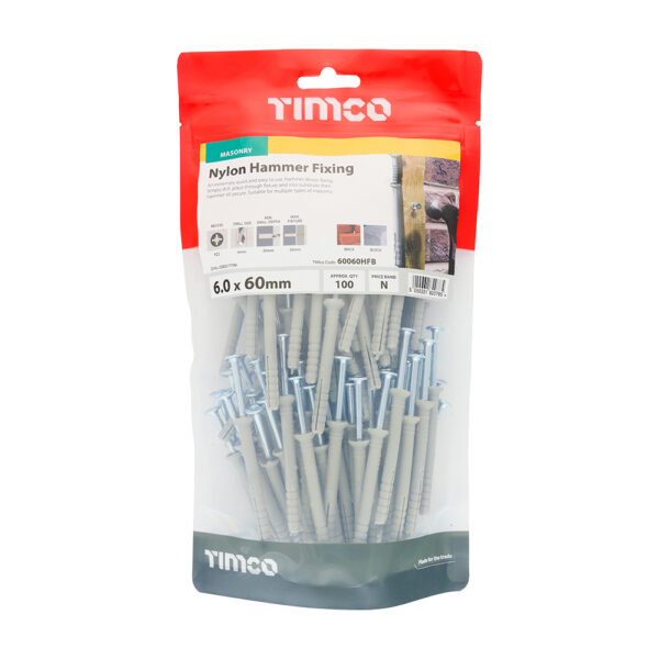 60060HFB_w2.jpg Nylon Hammer Fixing - BZP-6.0 x 60