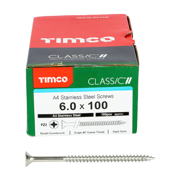 60100CLA4_w3.jpg Classic Screw PZ3 CSK A4 SS-6.0 x 100