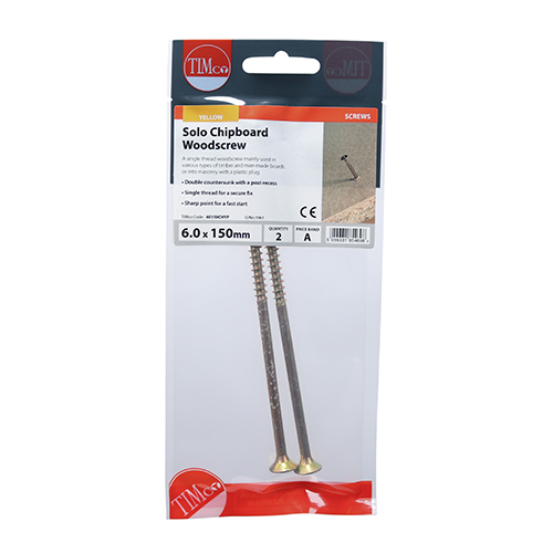 Solo Woodscrew PZ3 CSK - ZYP-6.0 x 150
