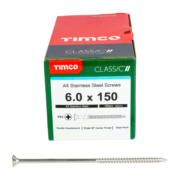 Classic Screw PZ3 CSK A4 SS-6.0 x 150