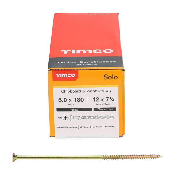 60180SOLOC_w3.jpg Solo Woodscrew PZ3 CSK ZYP-6.0 x 180