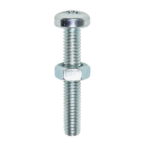 Machine Screw & Nut PAN - BZP-M6 x 40
