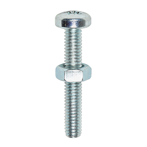 6040PPMHNP_w1.jpg Machine Screw & Nut PAN - BZP-M6 x 40