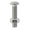 Button Socket & Nut - A2 SS-M6 x 12