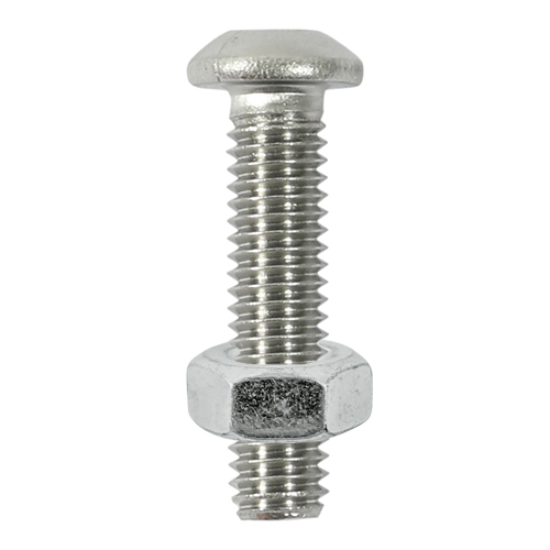 Button Socket & Nut - A2 SS-M6 x 25