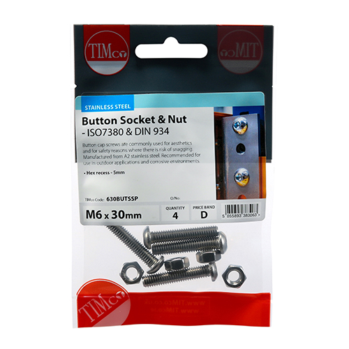 630BUTSSP_w2.jpg Button Socket & Nut - A2 SS-M6 x 30