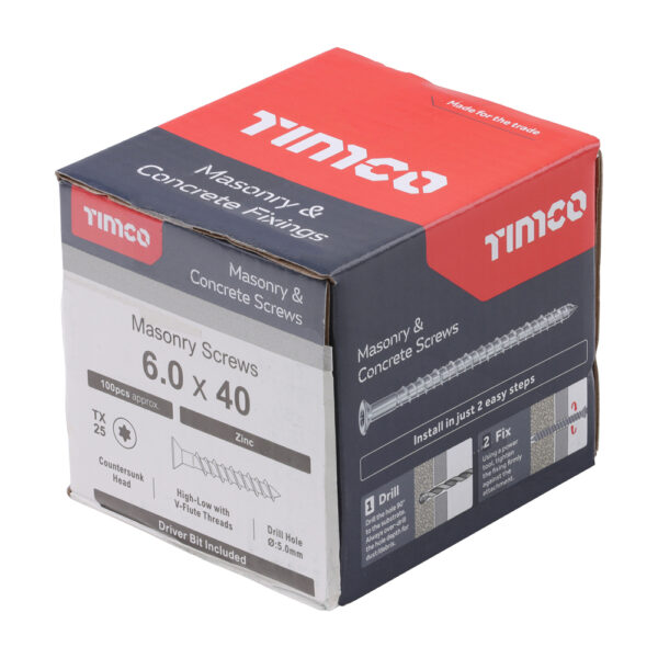Multi-Fix Masonry Screw - CSK-6.0 x 40